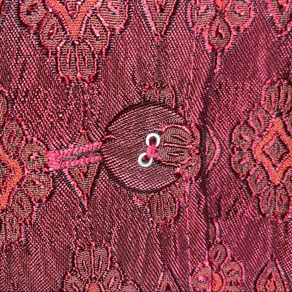 Alfani wine red Nehru long sleeve blazer suit jacket size 16 - Picture 2 of 4